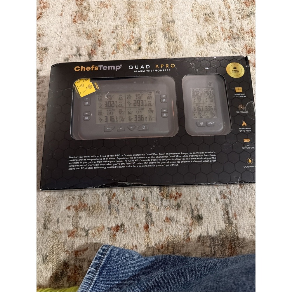 CHEFSTEMP Quad XPro Wireless Meat Thermometer, 1000FT Long-Range BRAND NEW